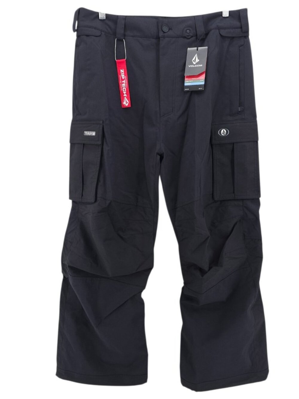 NWT VOLCOM Men's NWRK Baggy Cargo Ski Pants Black Water Resistant MEDIUM